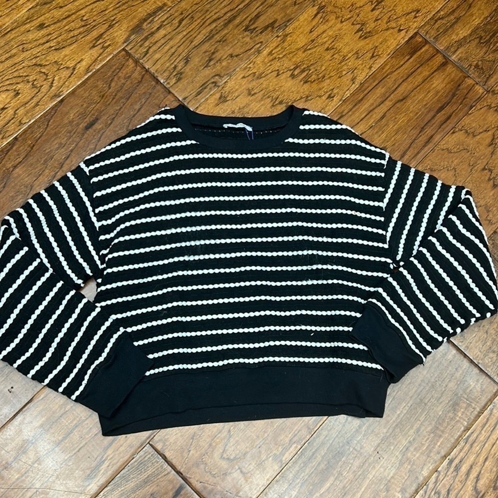 ZARA Trafaluc striped acrylic crew neck sweater